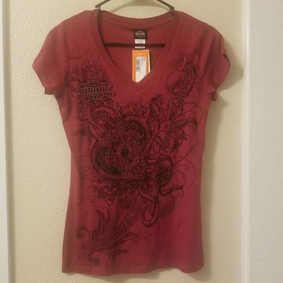 Brand NWT Harley Davidson Red T-shirt - Picture 1 of 4